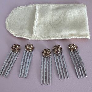 Elegant Crystal Hair Combs Set